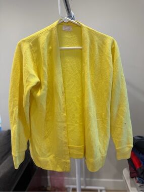 Yellow Open-Front Women's Sweater Cardigan